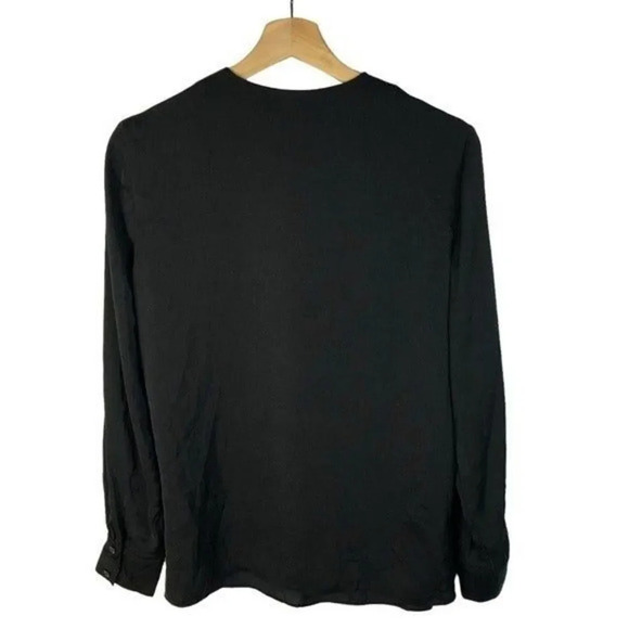 Banana Republic Black Popover Long Sleeve Blouse S - Picture 2 of 4